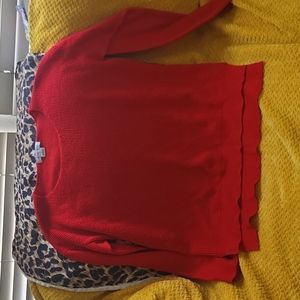 Large red Liz Claiborne sweater